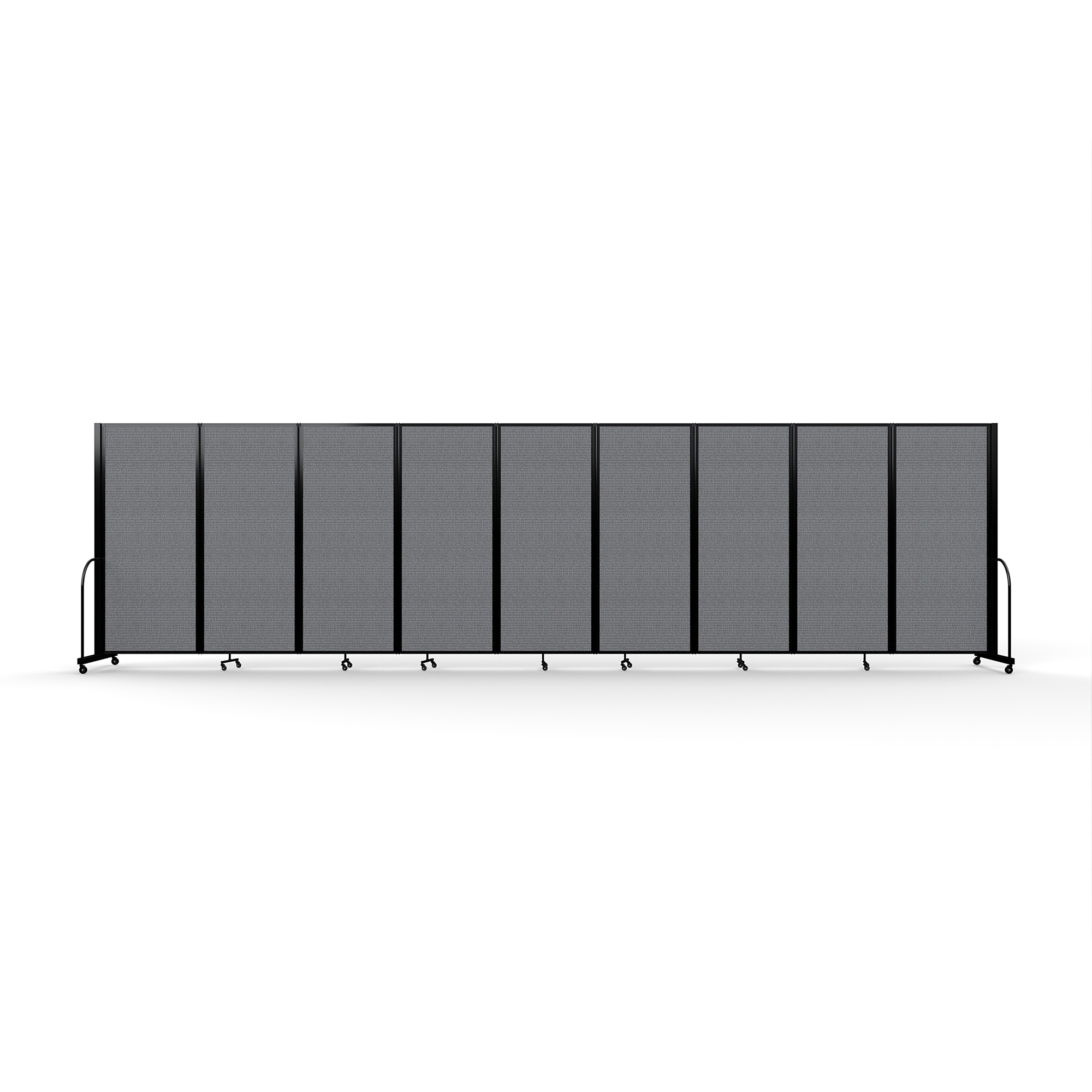 Screenflex Full Motion Divider — 6ft. 10in. x 25ft. 1in., Black Frame, Stone, Model# FSH-6109-B-DG